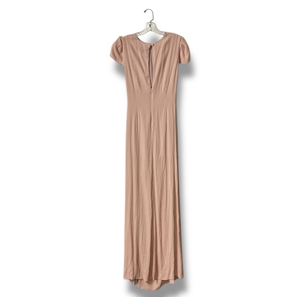 Free People Awaylee Pink Rose Gathered Button Front Maxi Dress Size Large - Picture 2 of 11